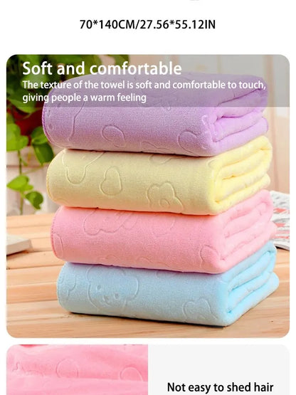 Cute Bear Microfiber Shower Towel - Lightweight Absorbent Bath  Beach Essential - ZOOMNSTORE