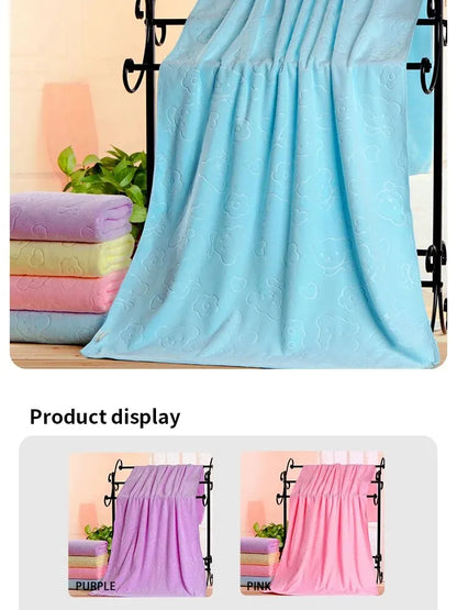 Cute Bear Microfiber Shower Towel - Lightweight Absorbent Bath  Beach Essential - ZOOMNSTORE