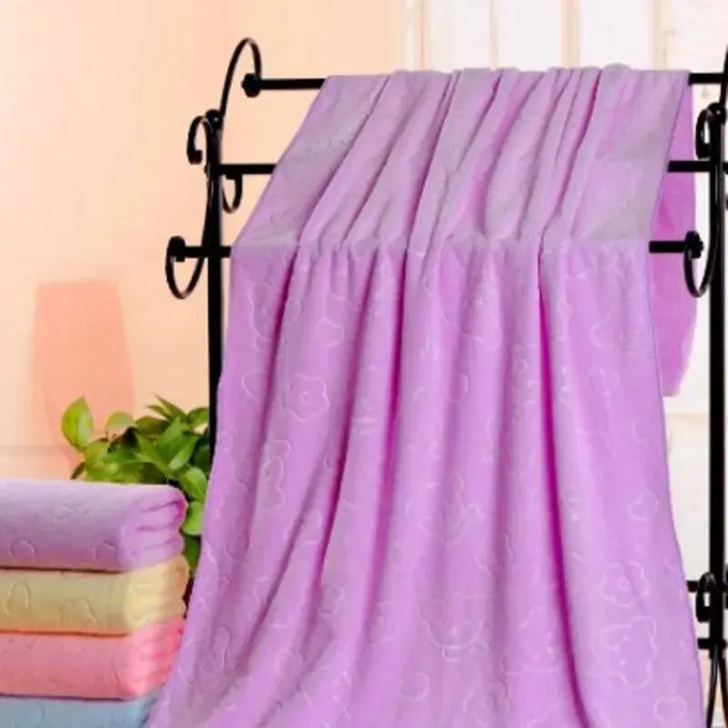 Cute Bear Microfiber Shower Towel - Lightweight Absorbent Bath  Beach Essential - ZOOMNSTORE