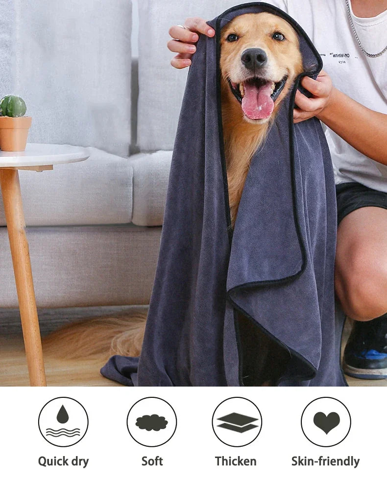 Microfiber Dog Towel - Absorbent Bath Towel for Pets | Quick Drying & Soft - ZOOMNSTORE