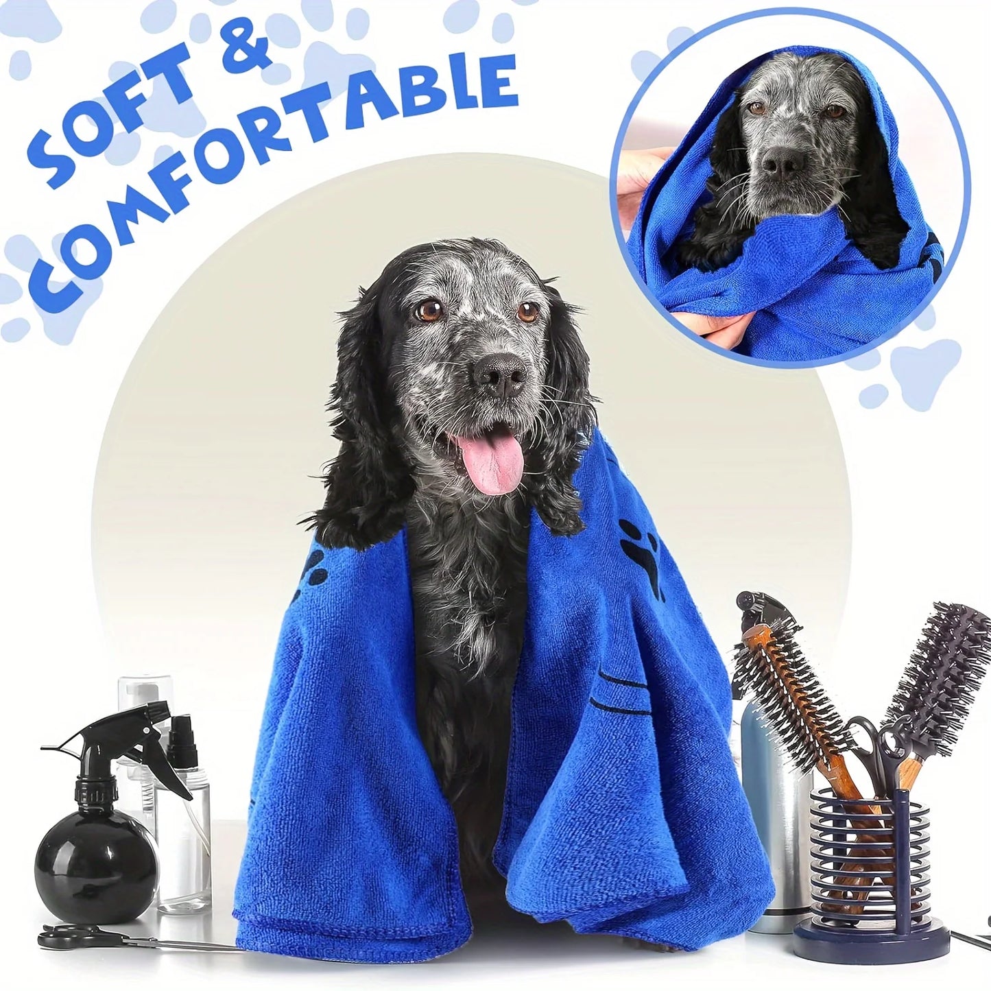 Microfiber Dog Towel - Quick-Drying Absorbent Pet Bath Towel - ZOOMNSTORE