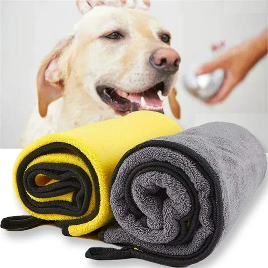 Microfiber Dog Towel - Super Soft Absorbent Pet Drying Cloth Quick Dry Bathrobe Wrap - ZOOMNSTORE