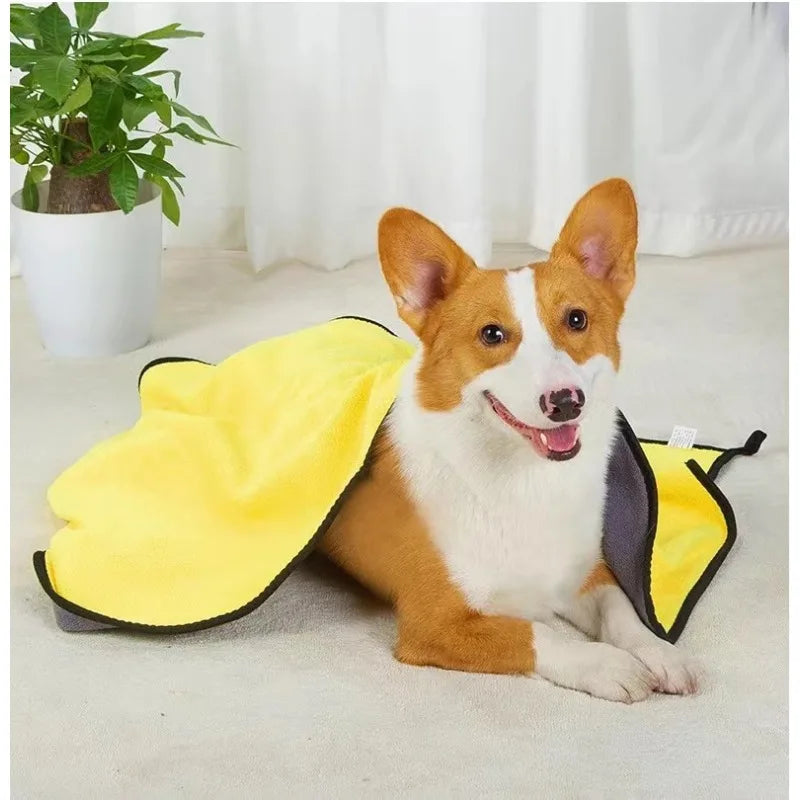Microfiber Dog Towel - Super Soft Absorbent Pet Drying Cloth Quick Dry Bathrobe Wrap - ZOOMNSTORE