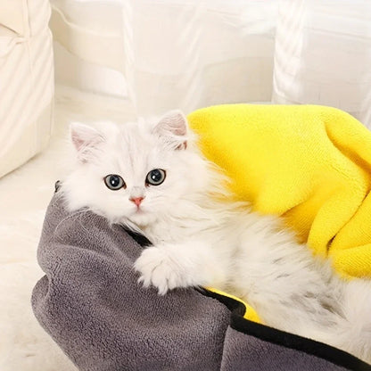 Microfiber Dog Towel - Super Soft Absorbent Pet Drying Cloth Quick Dry Bathrobe Wrap - ZOOMNSTORE