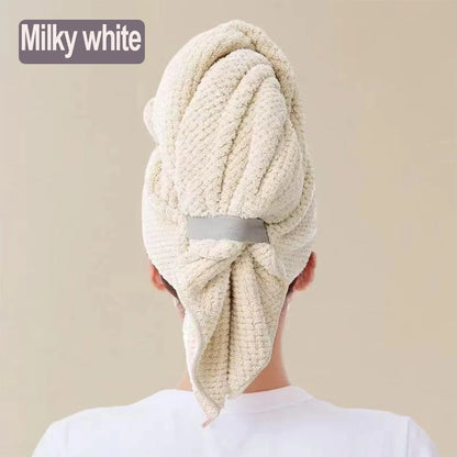 Microfiber Hair Towel Extra Large Wrap Quick Dry Hair Towel Wrap With Elastic Band , Ultra Absorbent Soft Hair Towel Wrap Turban - ZOOMNSTORE