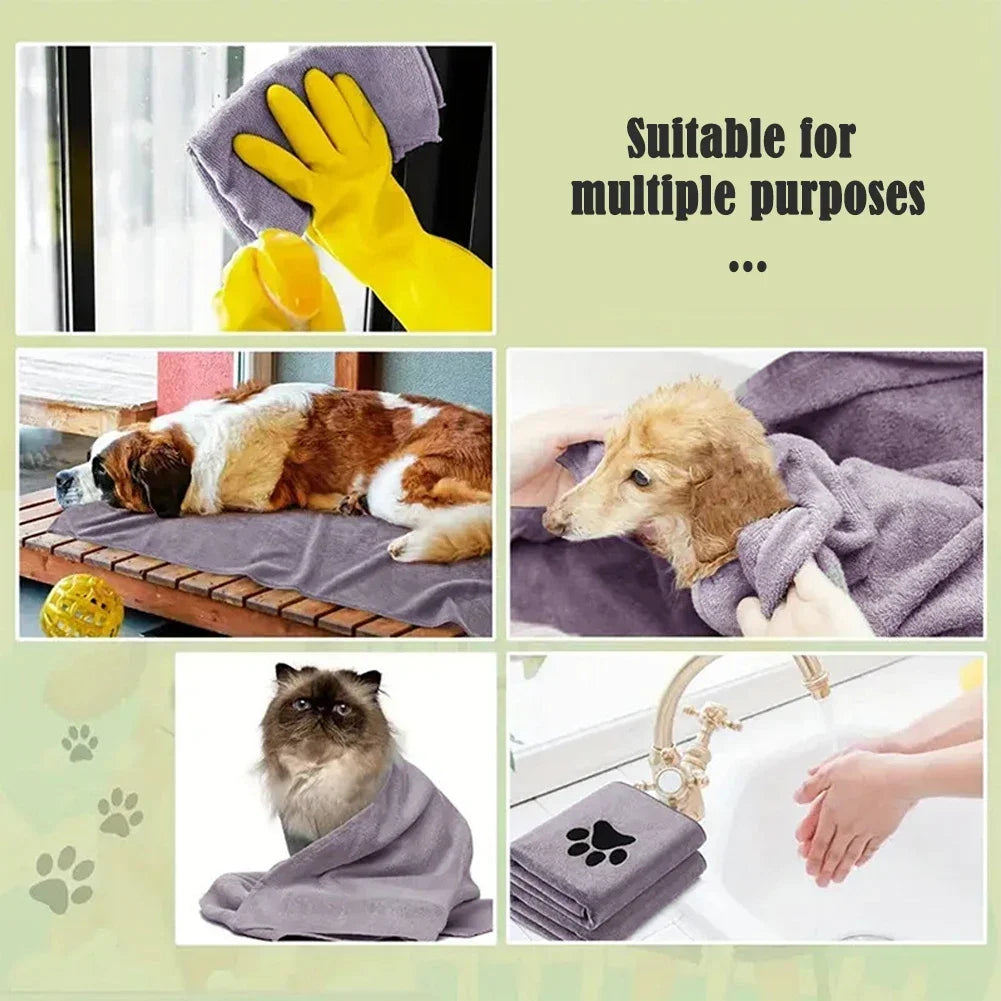 Microfiber Pet Towel – Super Absorbent Dog Bath Towel for Quick Drying & Grooming - ZOOMNSTORE
