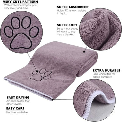 Microfiber Pet Towels – Super Absorbent, Soft, Durable Grooming & Bath Drying Cloth - ZOOMNSTORE