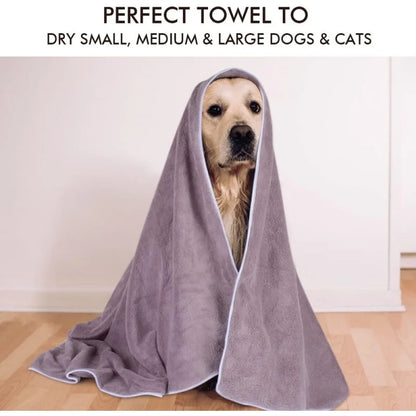 Microfiber Pet Towels – Super Absorbent, Soft, Durable Grooming & Bath Drying Cloth - ZOOMNSTORE