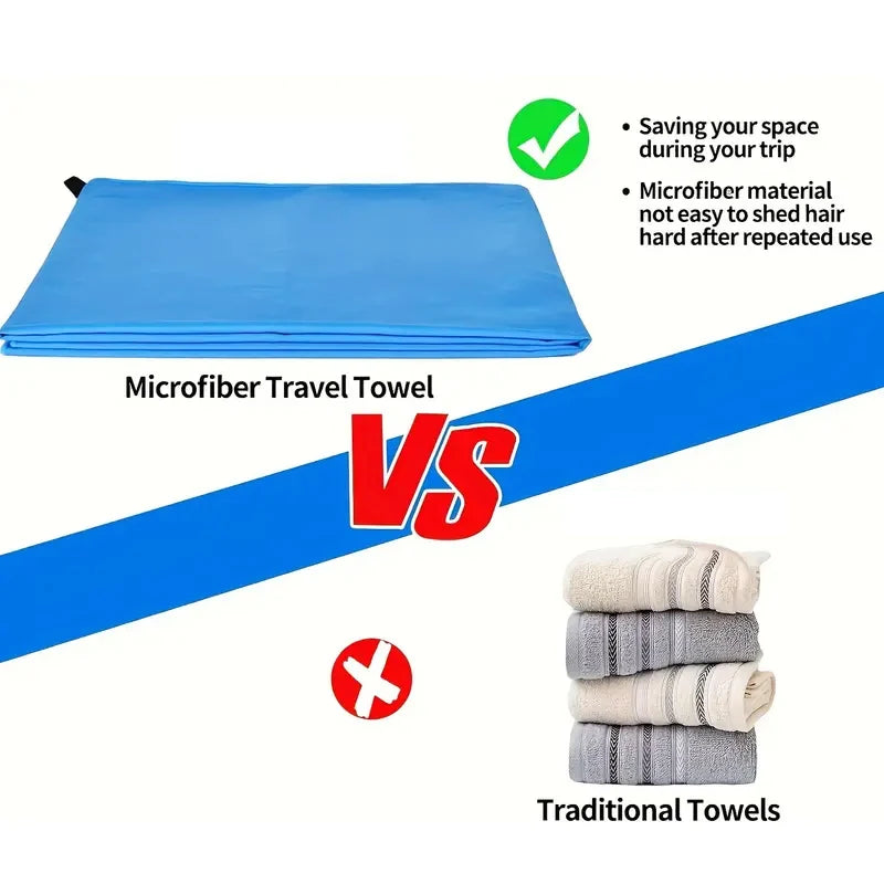 2-pcs Microfibre set sports towel fitness swimming towel body bath towel canbeused for yoga running camping beach WashclothTowel - ZOOMNSTORE