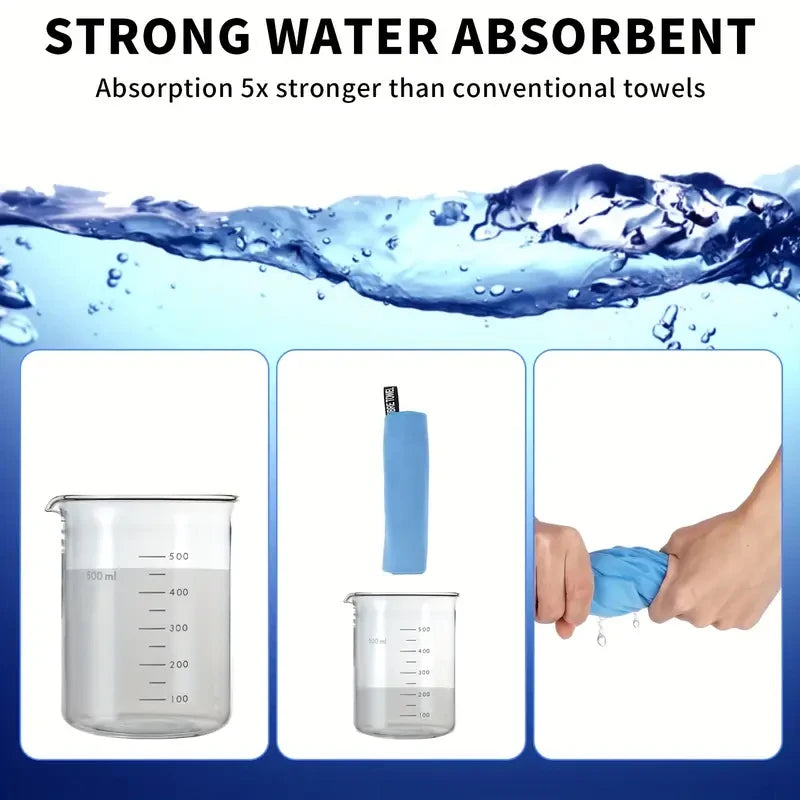 2-pcs Microfibre set sports towel fitness swimming towel body bath towel canbeused for yoga running camping beach WashclothTowel - ZOOMNSTORE