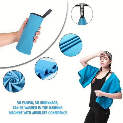 2-pcs Microfibre set sports towel fitness swimming towel body bath towel canbeused for yoga running camping beach WashclothTowel - ZOOMNSTORE