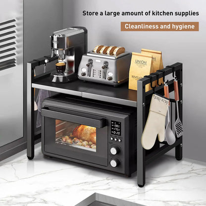 Microwave Shelf Organizer - Expandable 42-64cm Moisture  Rust Proof - ZOOMNSTORE
