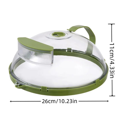 Microwave Food Cover - Clear Splatter Guard with Steamer and Handle for 10 Inch Plates - ZOOMNSTORE