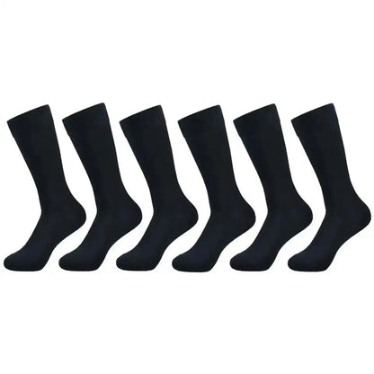 Mens Middle Tube Socks - 6 Pairs Solid Colour Black  White Casual Streetwear - ZOOMNSTORE