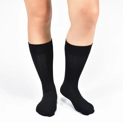 Mens Middle Tube Socks - 6 Pairs Solid Colour Black  White Casual Streetwear - ZOOMNSTORE