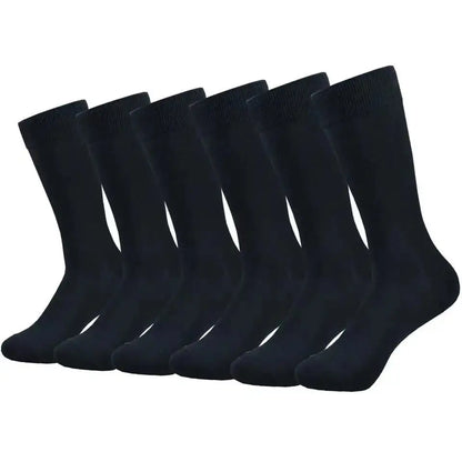 Mens Middle Tube Socks - 6 Pairs Solid Colour Black  White Casual Streetwear - ZOOMNSTORE