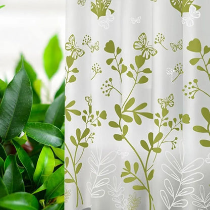 Mildew-Proof PEVA Shower Curtain - Thickened Printed Bathroom Curtain with 12 Hooks 180x150cm - ZOOMNSTORE