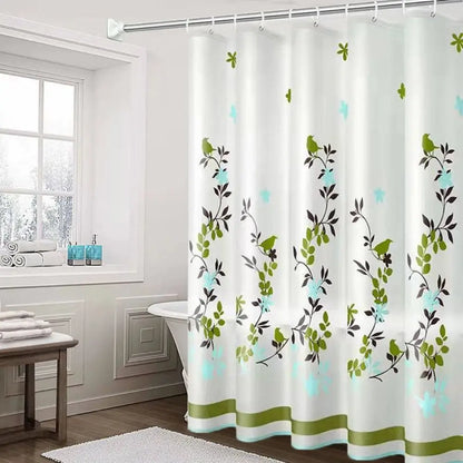 Mildew-Proof PEVA Shower Curtain - Thickened Printed Bathroom Curtain with 12 Hooks 180x150cm - ZOOMNSTORE