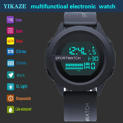 Military Digital Watch - Men's Sport Watch Waterproof LED Luminous Stopwatch - ZOOMNSTORE