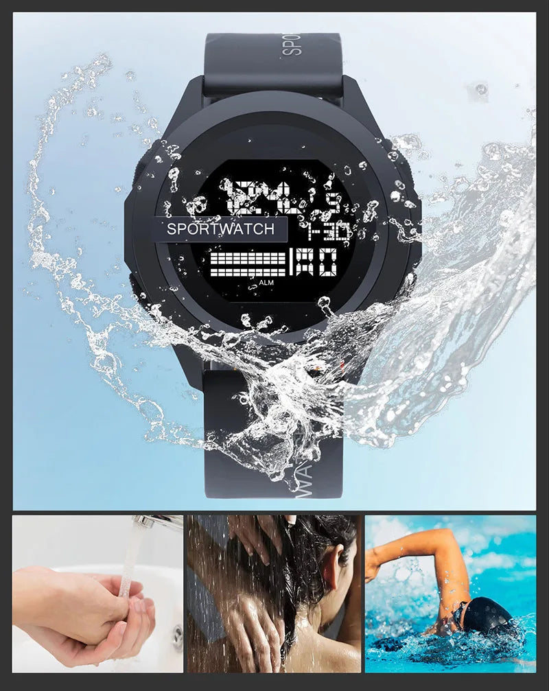 Military Digital Watch - Men's Sport Watch Waterproof LED Luminous Stopwatch - ZOOMNSTORE