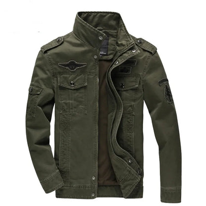 Mens Casual Army Military Jacket - Plus Size M-6XL Spring  Autumn Coat - ZOOMNSTORE