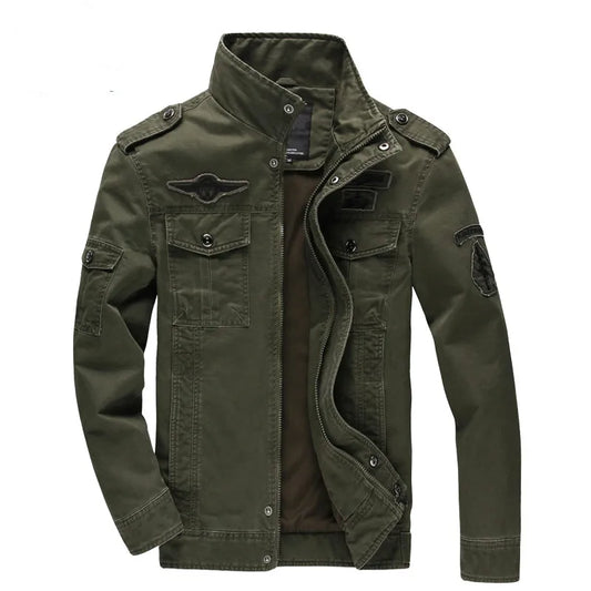 Mens Casual Army Military Jacket - Plus Size M-6XL Spring  Autumn Coat - ZOOMNSTORE