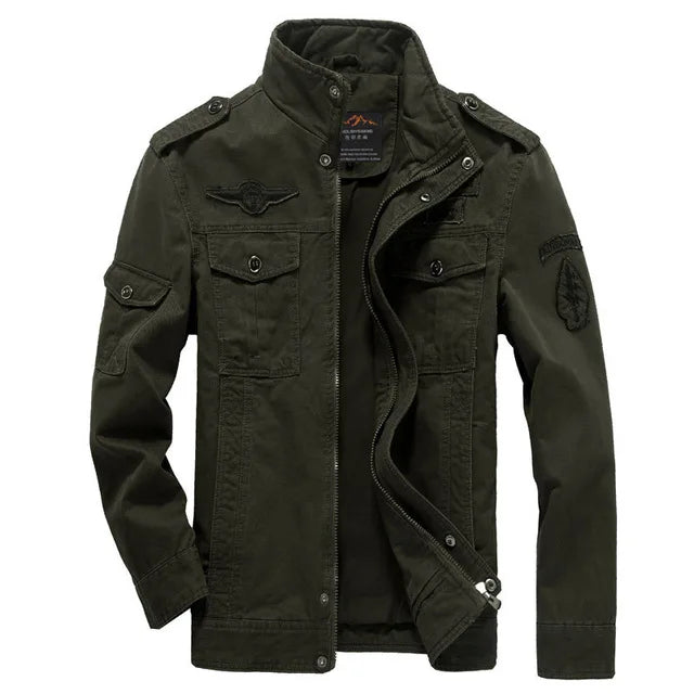 Mens Casual Army Military Jacket - Plus Size M-6XL Spring  Autumn Coat - ZOOMNSTORE