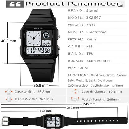 Military Sports Watch - Analog Digital Display Men’s Waterproof Swimming Wristwatch - ZOOMNSTORE