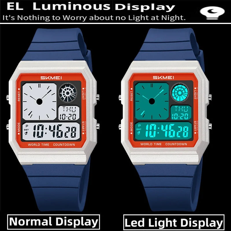 Military Sports Watch - Analog Digital Display Men’s Waterproof Swimming Wristwatch - ZOOMNSTORE