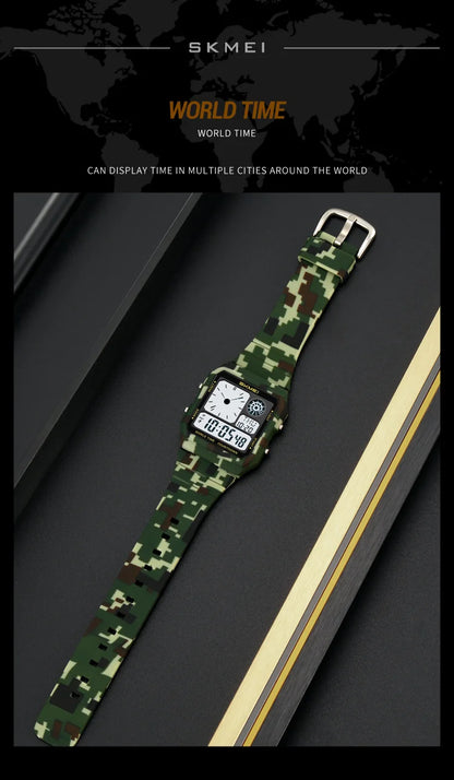 Military Sports Watch - Analog Digital Display Men’s Waterproof Swimming Wristwatch - ZOOMNSTORE