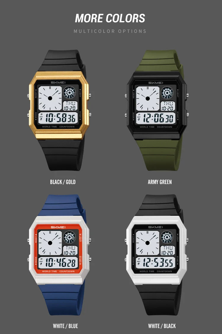 Military Sports Watch - Analog Digital Display Men’s Waterproof Swimming Wristwatch - ZOOMNSTORE