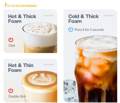 HiBREW Automatic Milk Frother  Warmer - ColdHot Latte  Cappuccino Mixer - ZOOMNSTORE