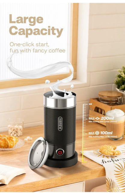 HiBREW Automatic Milk Frother  Warmer - ColdHot Latte  Cappuccino Mixer - ZOOMNSTORE