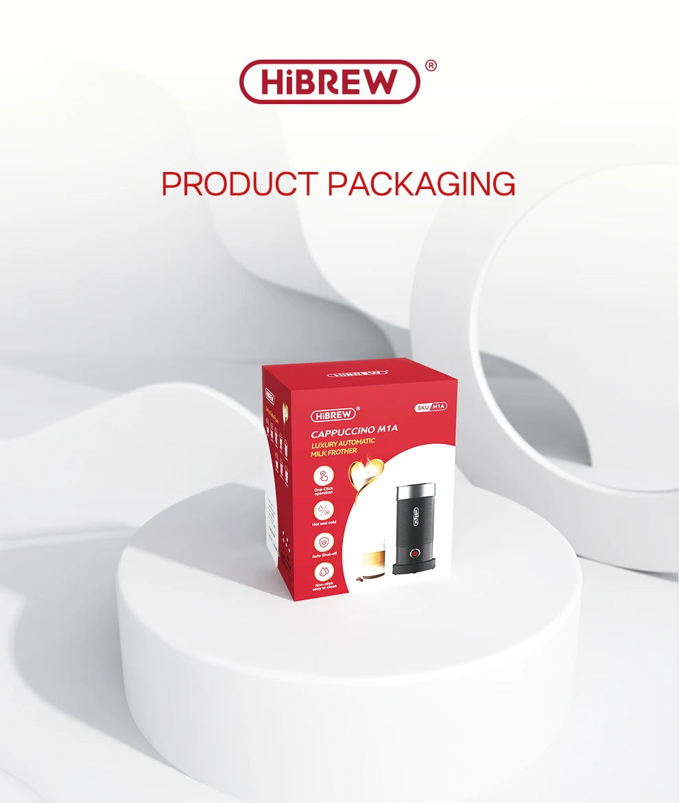 HiBREW Automatic Milk Frother  Warmer - ColdHot Latte  Cappuccino Mixer - ZOOMNSTORE