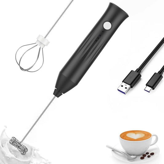 Milk Frother USB Rechargeable - 3 Speed Electric Milk Whisk & Foam Maker - ZOOMNSTORE