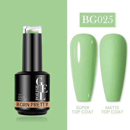 Milky Pink Rubber Base Gel Nail Polish - Glitter Semi-Permanent UV LED Varnish 15ml - ZOOMNSTORE