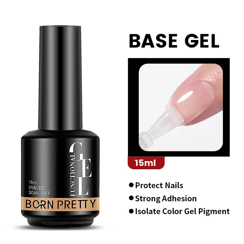 Milky Pink Rubber Base Gel Nail Polish - Glitter Semi-Permanent UV LED Varnish 15ml - ZOOMNSTORE