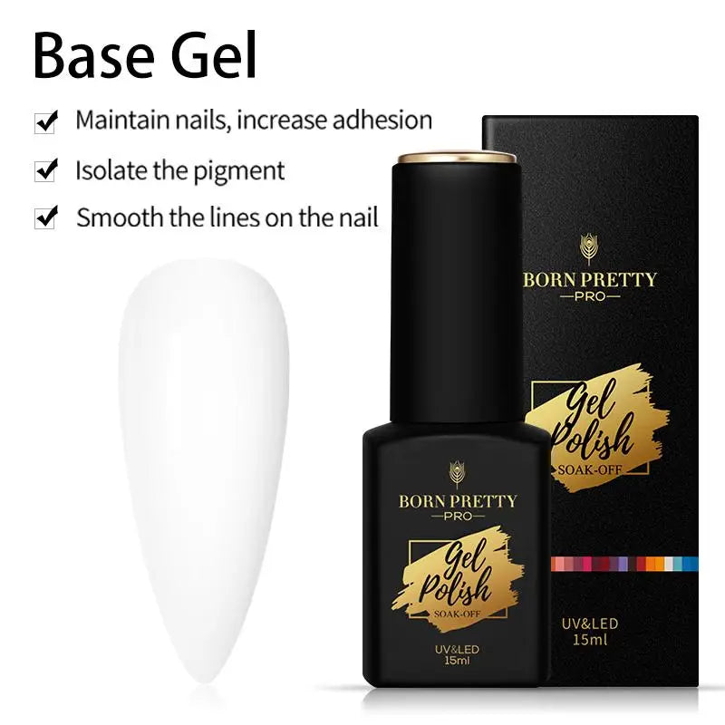 Milky Pink Rubber Base Gel Nail Polish - Glitter Semi-Permanent UV LED Varnish 15ml - ZOOMNSTORE