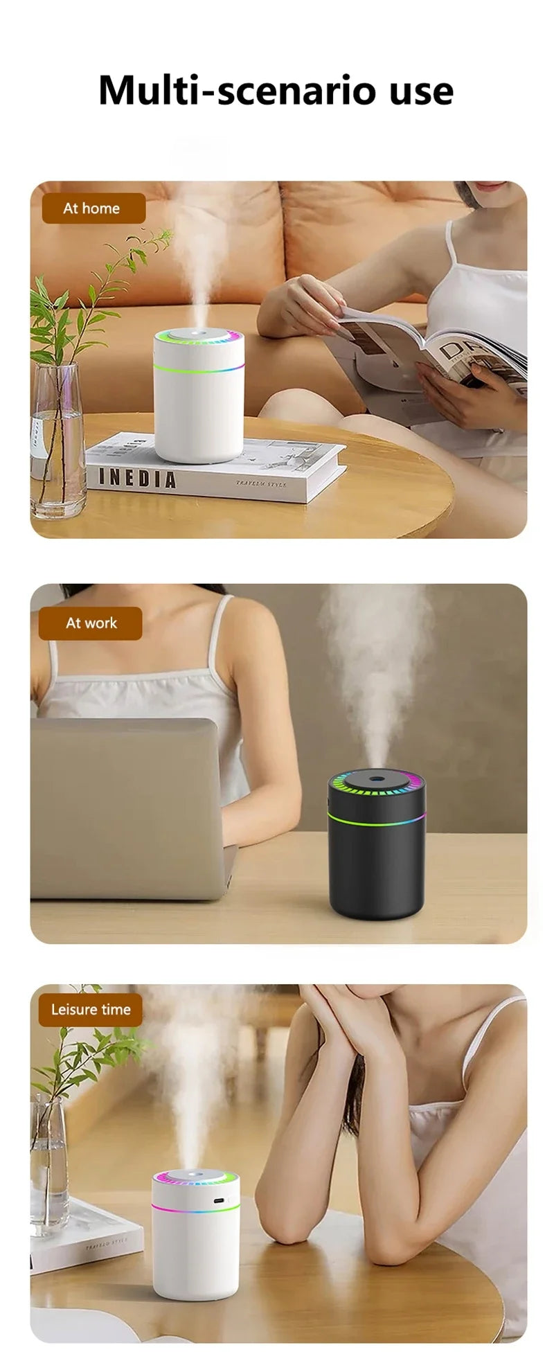 Mini Air Humidifier - Electric Aroma Diffuser & Essential Oil Purifier For Car & Home - ZOOMNSTORE