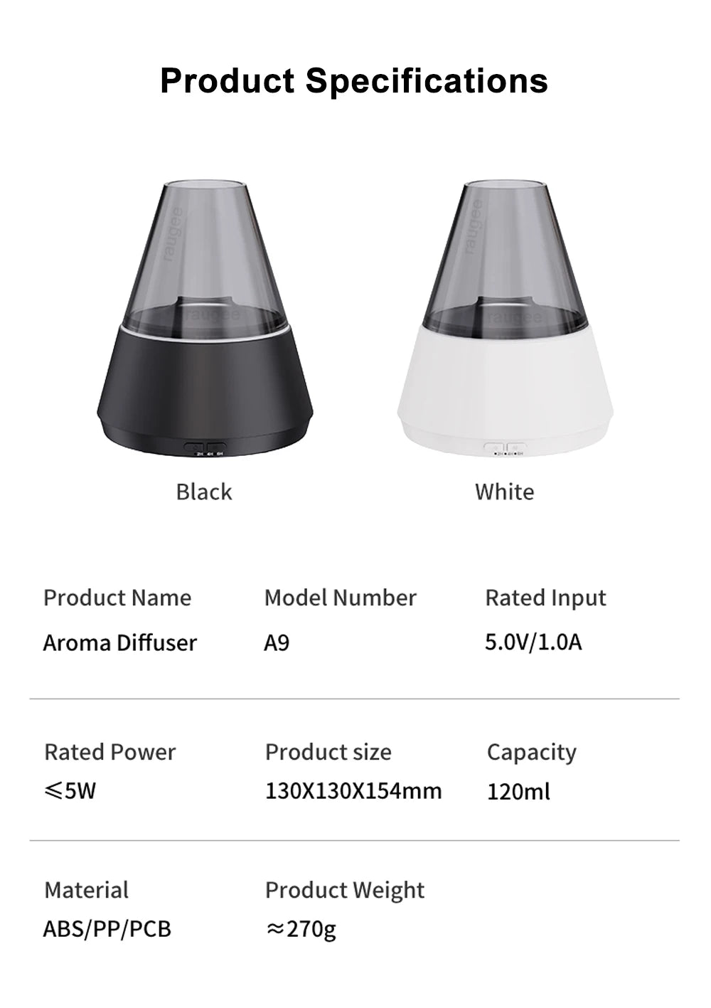 Mini Aroma Diffuser USB Air Humidifier - Silent Essential Oil Diffuser with 7 Color LED Light - ZOOMNSTORE