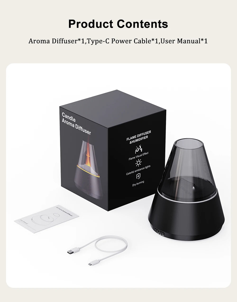 Mini Aroma Diffuser USB Air Humidifier - Silent Essential Oil Diffuser with 7 Color LED Light - ZOOMNSTORE