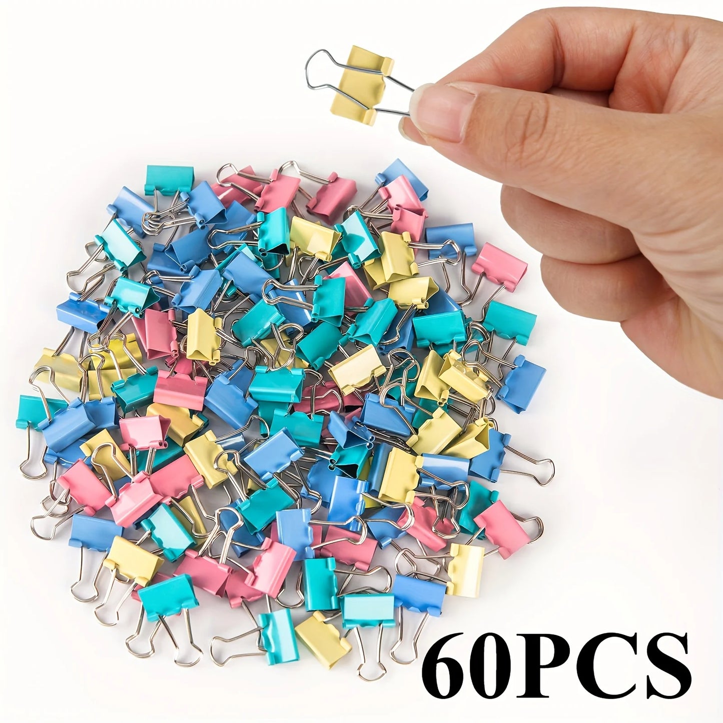 60pcs Mini Binder Clips Color Binder Clip Small Paper Clip 15mm 5/8 Inch Micro Size Office Clips for Home School Office Business - ZOOMNSTORE