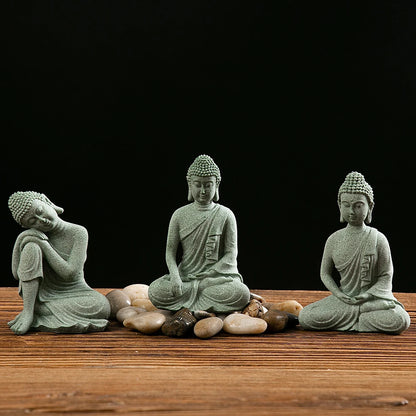 Mini Buddha Statue - Fish Tank Decoration Zen Desk Decor - ZOOMNSTORE