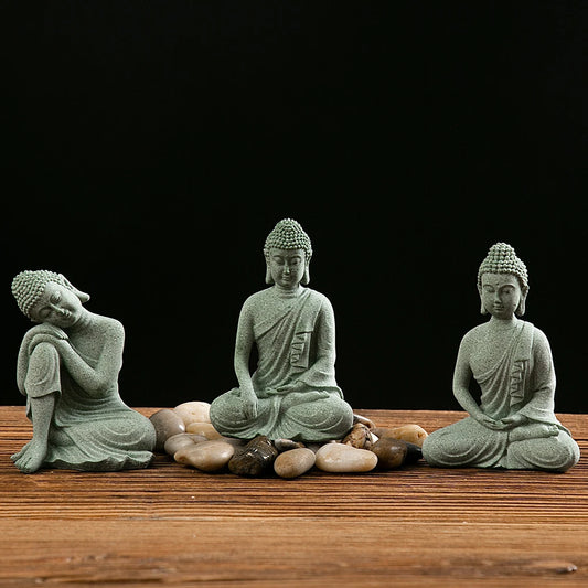Mini Buddha Statue - Fish Tank Decoration Zen Desk Decor - ZOOMNSTORE
