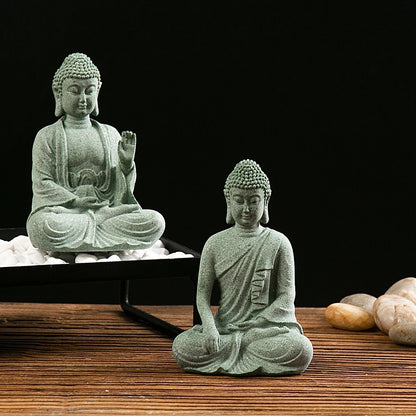 Mini Buddha Statue - Fish Tank Decoration Zen Desk Decor - ZOOMNSTORE