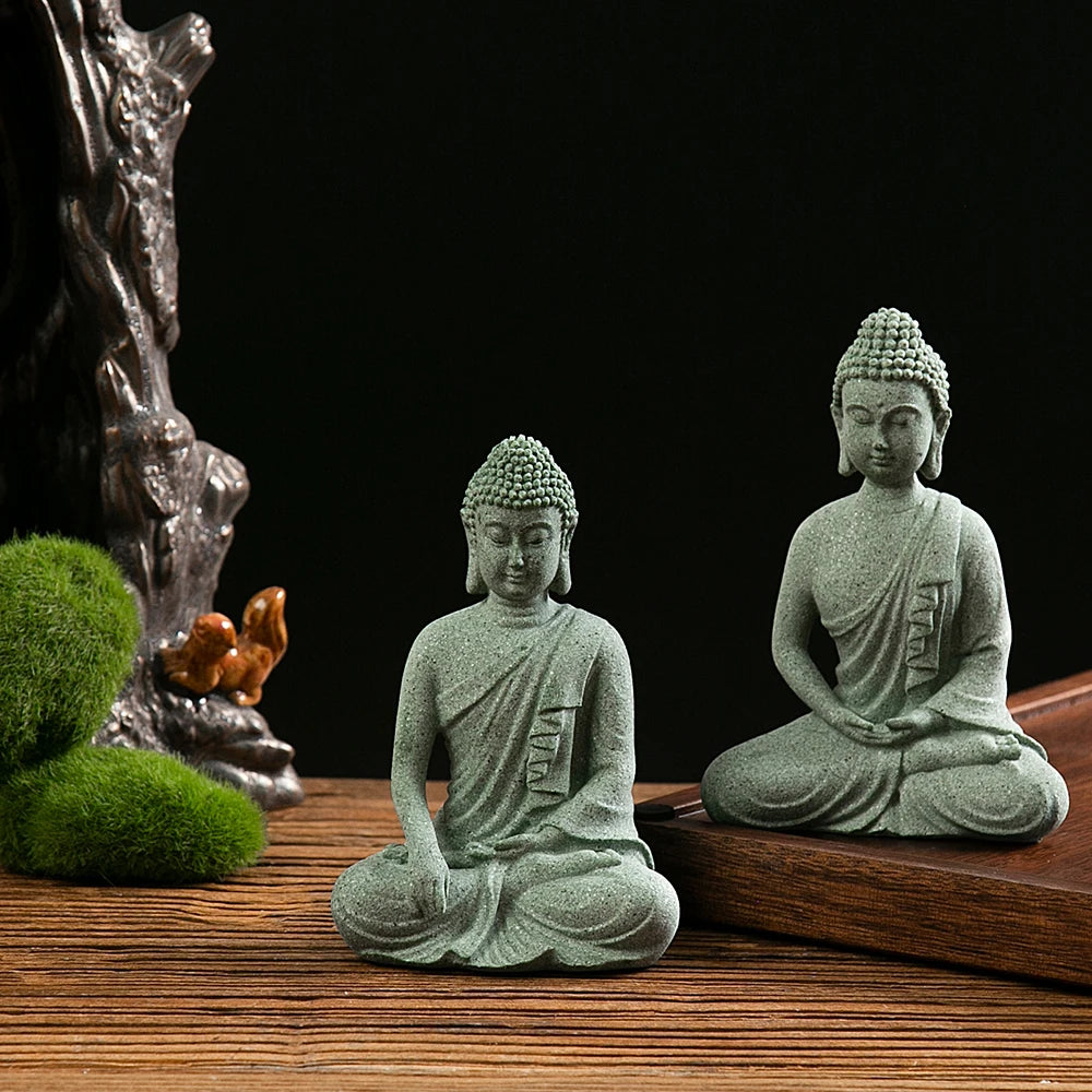 Mini Buddha Statue - Fish Tank Decoration Zen Desk Decor - ZOOMNSTORE