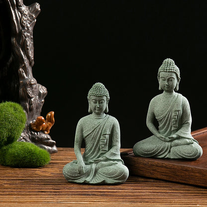 Mini Buddha Statue - Fish Tank Decoration Zen Desk Decor - ZOOMNSTORE