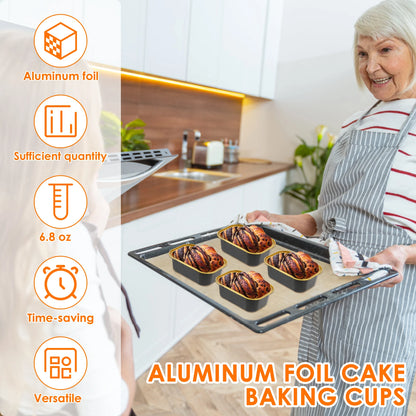 Mini Cake Pans - 50 Pcs Aluminum Baking Pans with Lids & Spoons | Eco Friendly Bakeware - ZOOMNSTORE