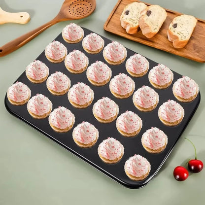 Mini Cake Pans | Carbon Steel 48 Hole Muffin Tray - Non Stick Bakeware - ZOOMNSTORE