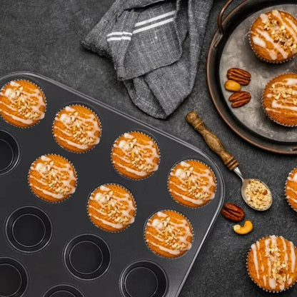 Mini Cake Pans | Carbon Steel 48 Hole Muffin Tray - Non Stick Bakeware - ZOOMNSTORE